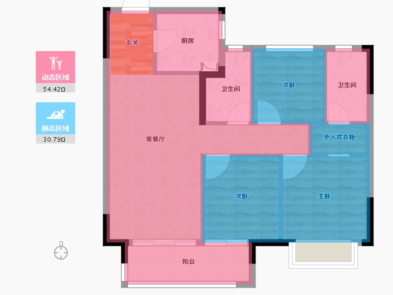 江西省-赣州市-绿地赣州城际空间站-76.80-户型库-动静分区