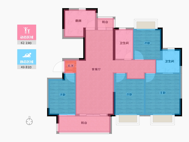 江西省-赣州市-绿地赣州城际空间站-100.80-户型库-动静分区