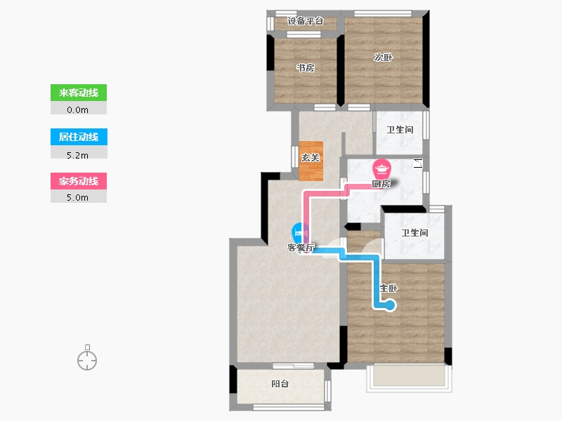 浙江省-杭州市-融创金成璞樾大观-75.58-户型库-动静线