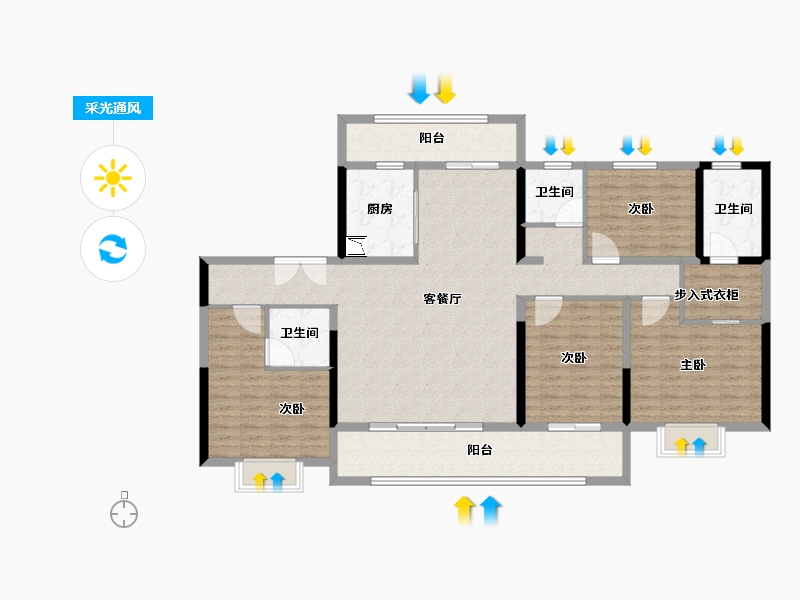 陕西省-咸阳市-日月公馆-145.98-户型库-采光通风