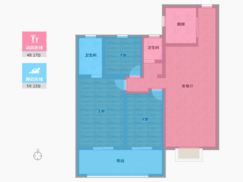 山西省-太原市-东港家园-92.26-户型库-动静分区