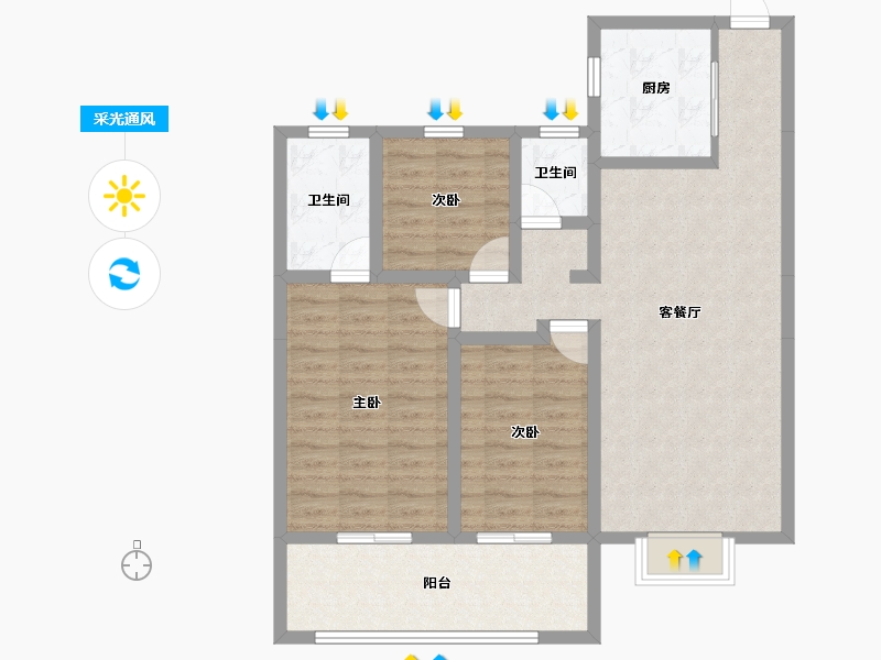 山西省-太原市-东港家园-92.26-户型库-采光通风