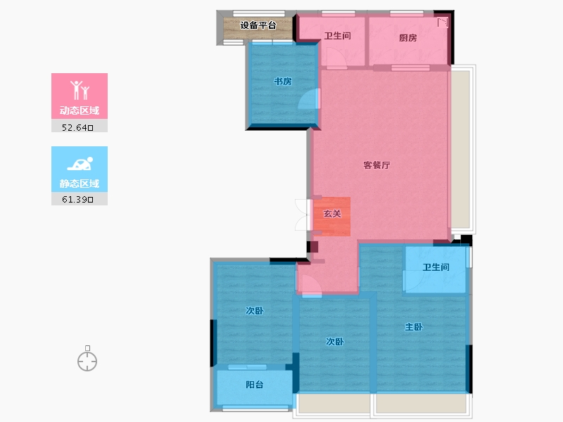 浙江省-杭州市-绿城和庐-104.33-户型库-动静分区