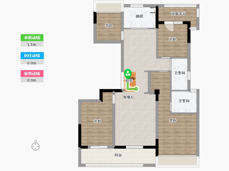 浙江省-杭州市-绿城和庐-102.56-户型库-动静线