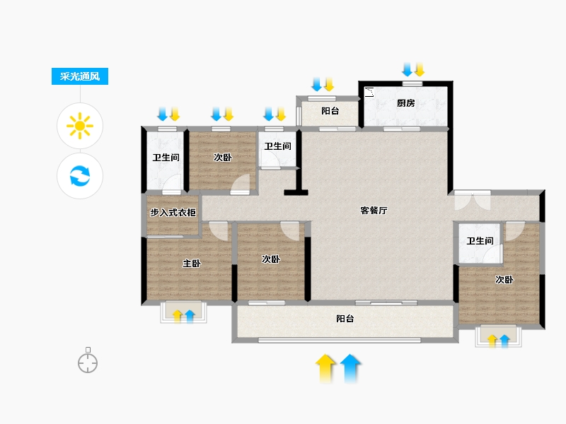 陕西省-咸阳市-日月公馆-164.81-户型库-采光通风