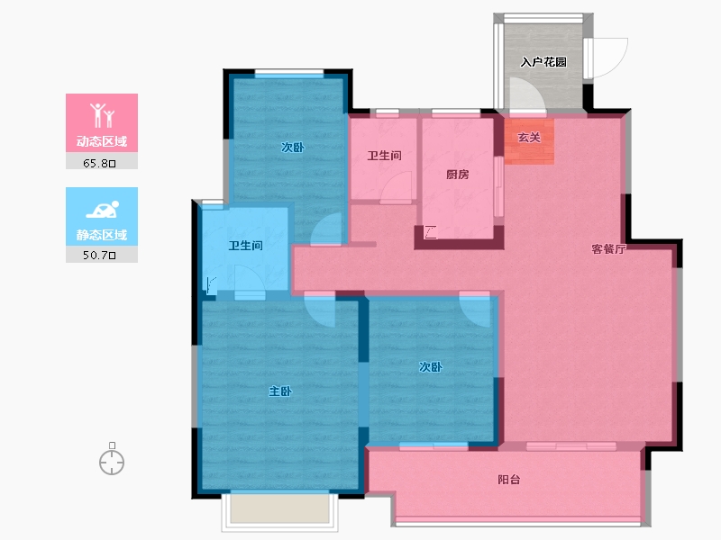 陕西省-西安市-力高・宝格丽天悦华府-109.30-户型库-动静分区