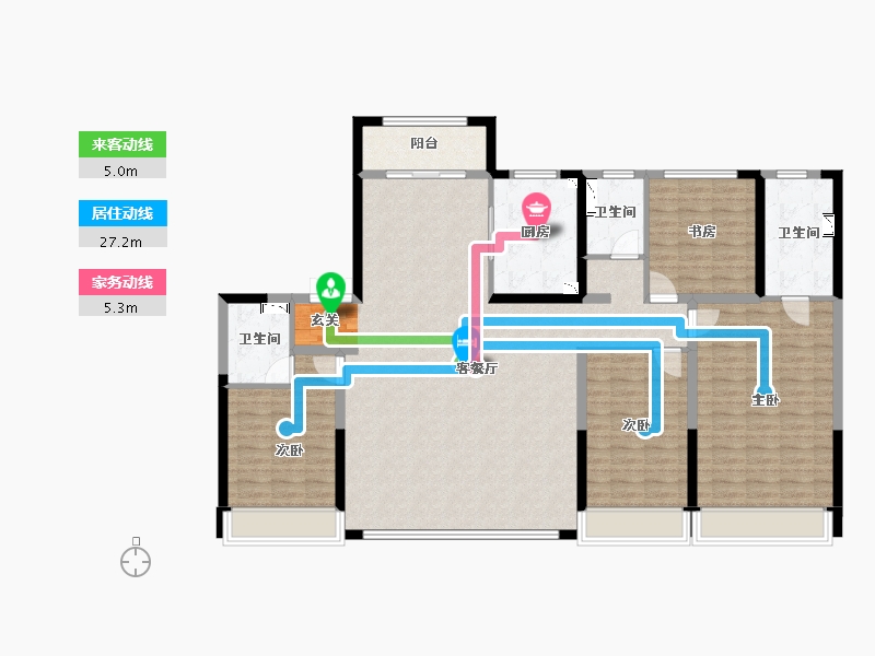 陕西省-西安市-天地源龙湖春江天境-145.08-户型库-动静线