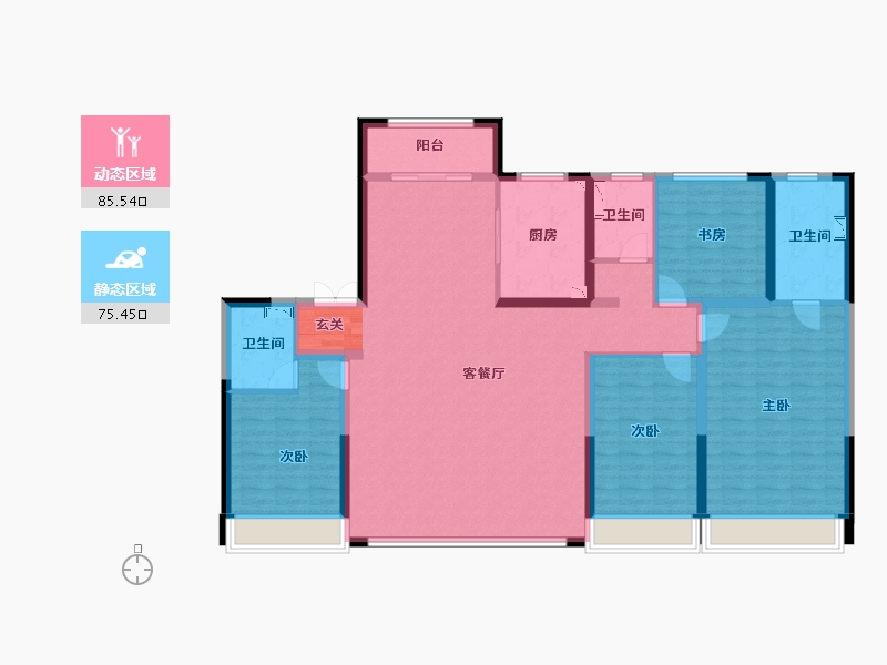 陕西省-西安市-天地源龙湖春江天境-145.08-户型库-动静分区