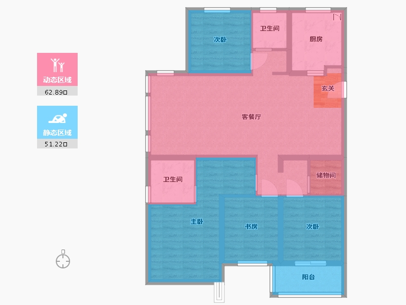 浙江省-杭州市-泰禾世茂大城小院-101.35-户型库-动静分区