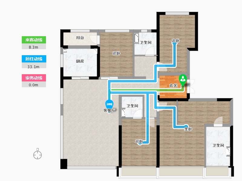 陕西省-西安市-天地源龙湖春江天境-142.75-户型库-动静线