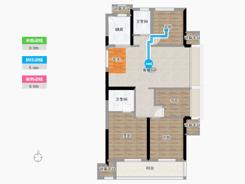 浙江省-嘉兴市-绿城桂语钱塘-90.06-户型库-动静线