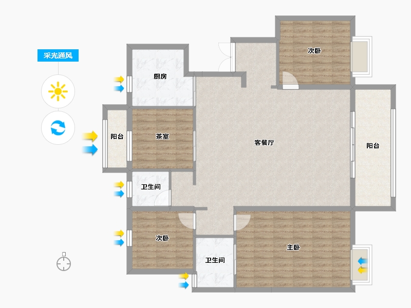 河南省-信阳市-建业南湖上院-134.99-户型库-采光通风