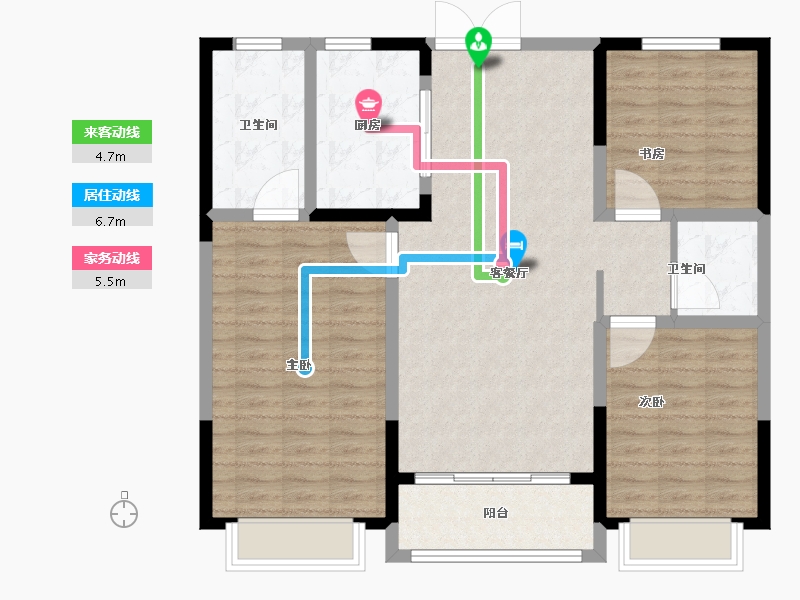 山东省-菏泽市-中达尚城一品-103.21-户型库-动静线