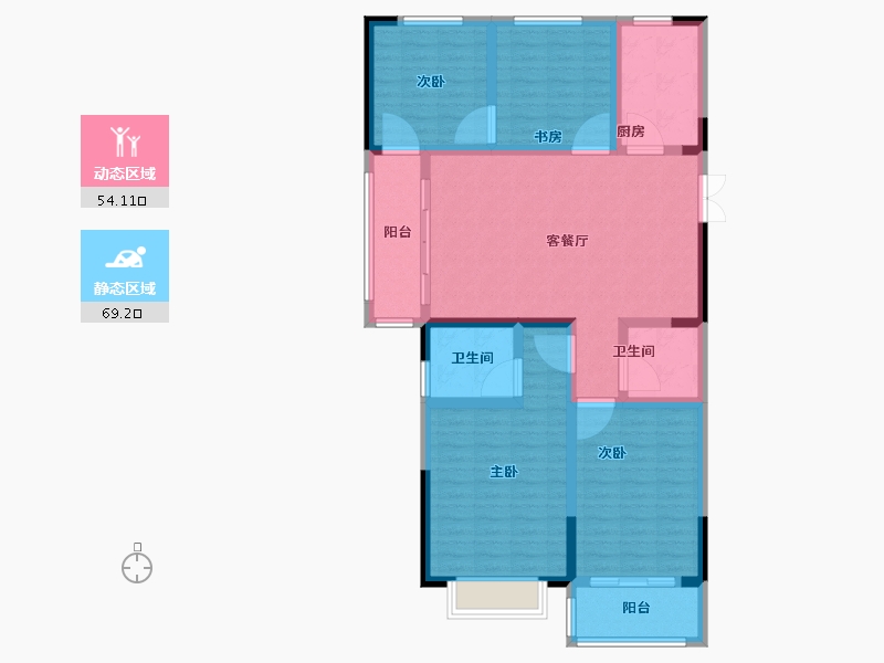 山东省-菏泽市-中达尚城一品-110.40-户型库-动静分区