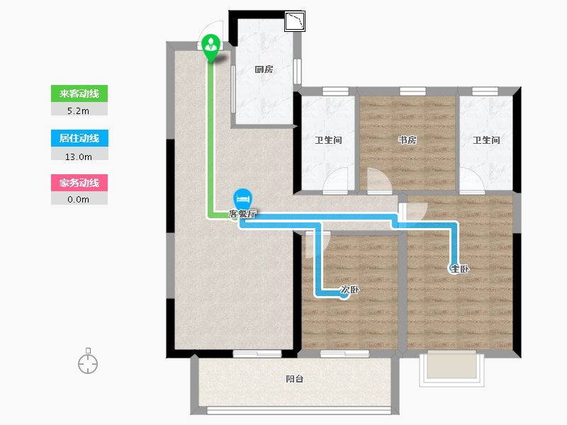 湖南省-长沙市-龙湖日盛奕境-85.60-户型库-动静线