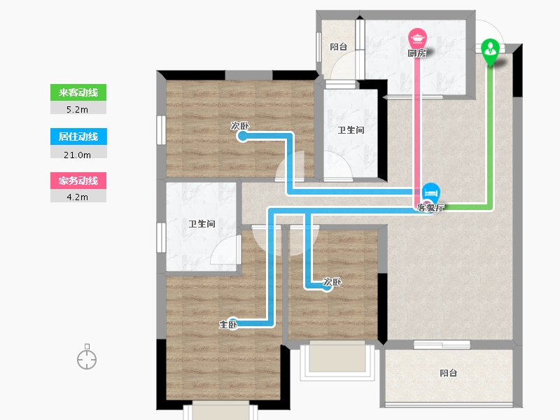 广西壮族自治区-南宁市-汉军冠江台-77.36-户型库-动静线