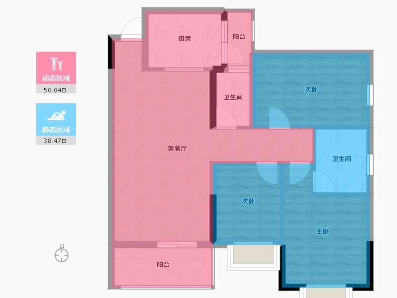 广西壮族自治区-南宁市-汉军冠江台-79.14-户型库-动静分区