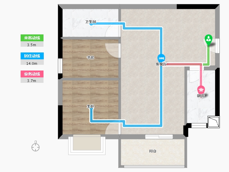 广西壮族自治区-南宁市-汉军冠江台-58.03-户型库-动静线