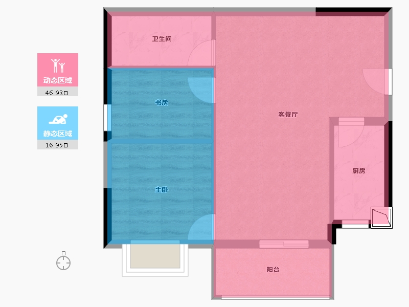 广西壮族自治区-南宁市-汉军冠江台-58.03-户型库-动静分区