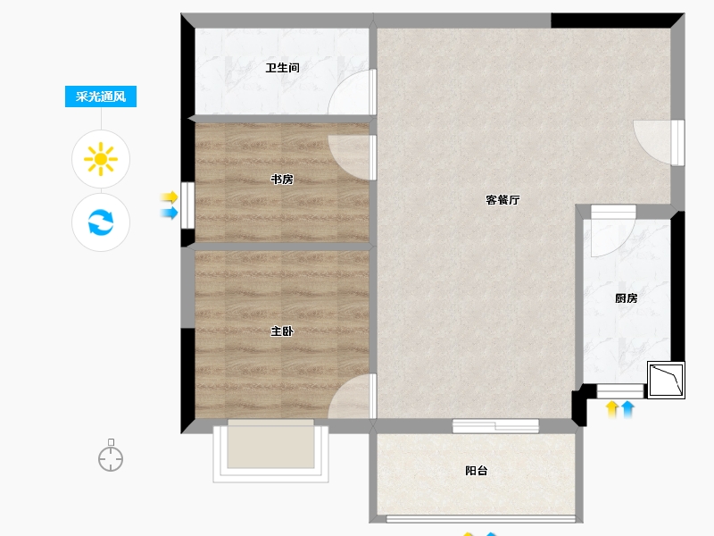 广西壮族自治区-南宁市-汉军冠江台-58.03-户型库-采光通风