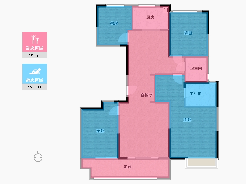 河南省-郑州市-昌建翡翠苑-137.00-户型库-动静分区