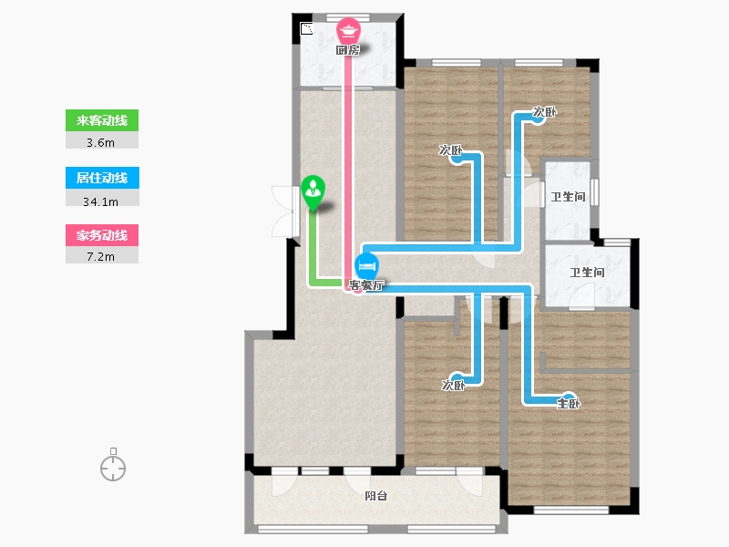 湖北省-武汉市-洺悦芳华-130.29-户型库-动静线