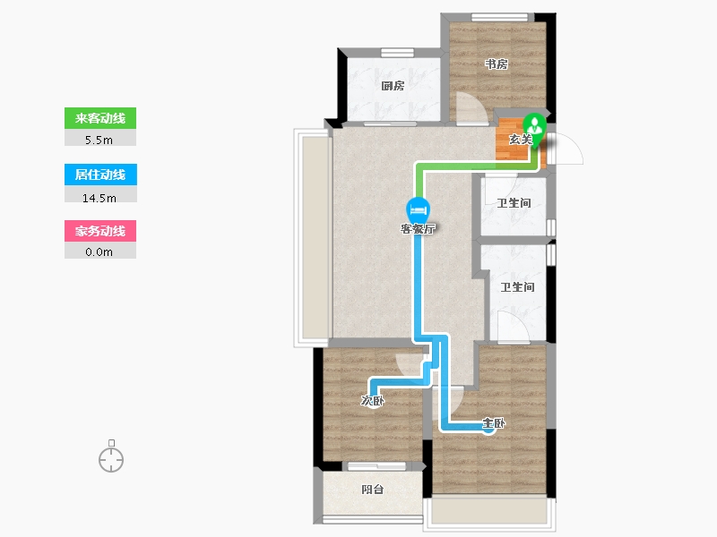 浙江省-杭州市-融创融耀之城-75.19-户型库-动静线