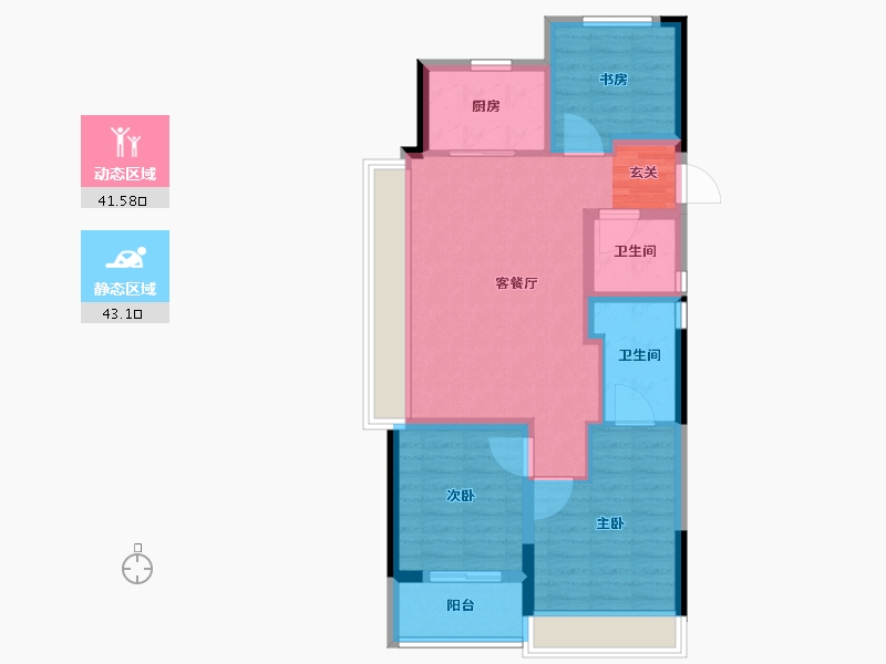 浙江省-杭州市-融创融耀之城-75.19-户型库-动静分区