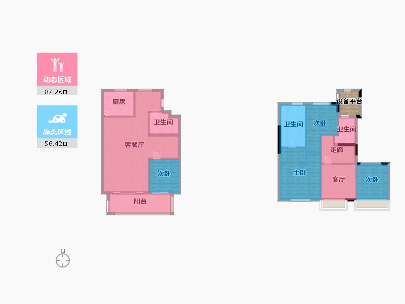 浙江省-杭州市-金地玖�o汇-133.35-户型库-动静分区