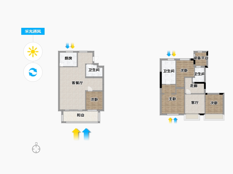 浙江省-杭州市-金地玖�o汇-133.35-户型库-采光通风