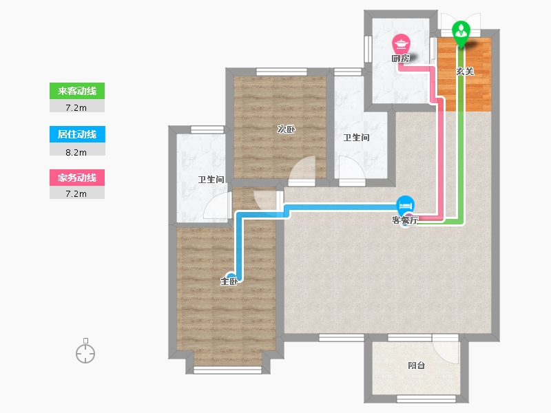 河北省-廊坊市-荣盛锦绣天悦-88.00-户型库-动静线