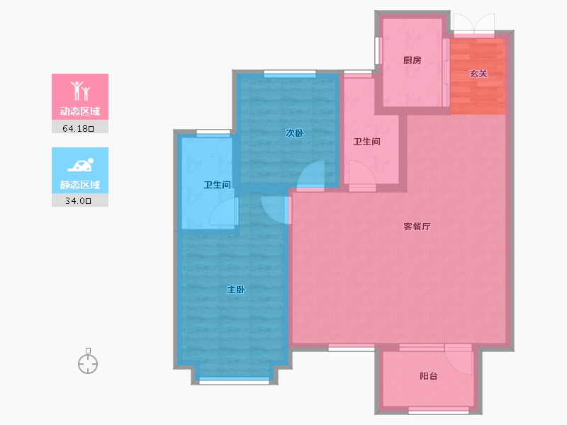 河北省-廊坊市-荣盛锦绣天悦-88.00-户型库-动静分区