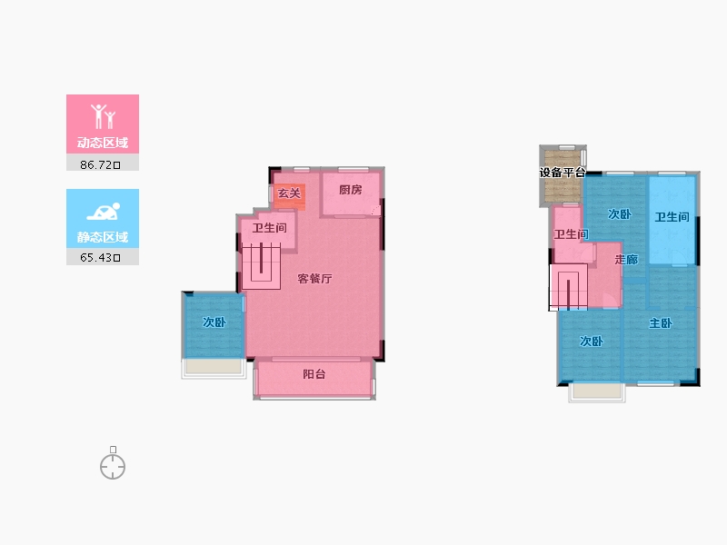 浙江省-杭州市-金地玖�o汇-142.02-户型库-动静分区