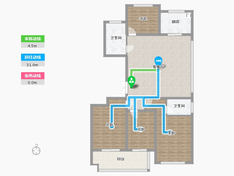 浙江省-绍兴市-天圣大越府-129.54-户型库-动静线