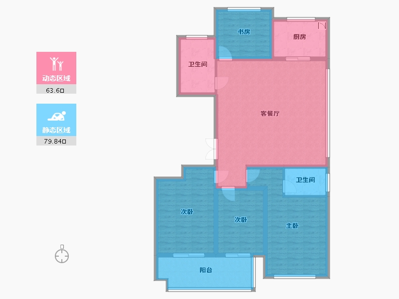 浙江省-绍兴市-天圣大越府-129.54-户型库-动静分区