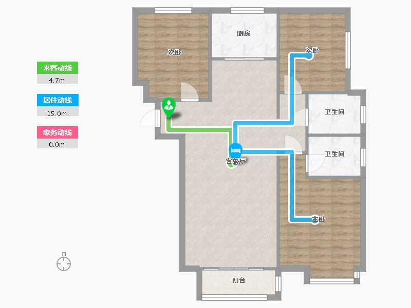 天津-天津市-鸿坤原乡郡-94.92-户型库-动静线