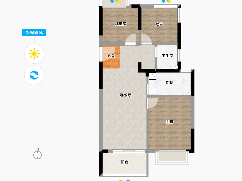 福建省-福州市-福州熙悦府-66.79-户型库-采光通风