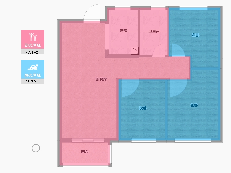 河南省-郑州市-正商湖西学府-74.39-户型库-动静分区