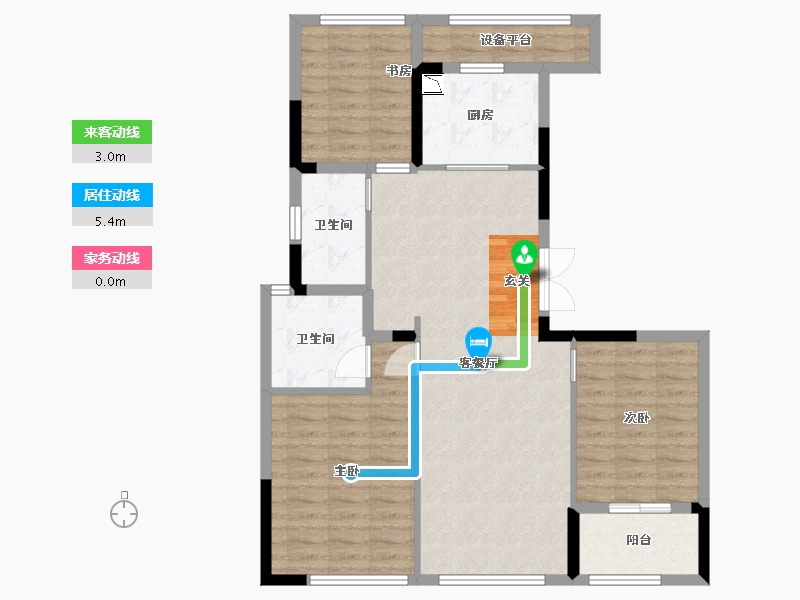 浙江省-杭州市-滨江金地御品-95.20-户型库-动静线