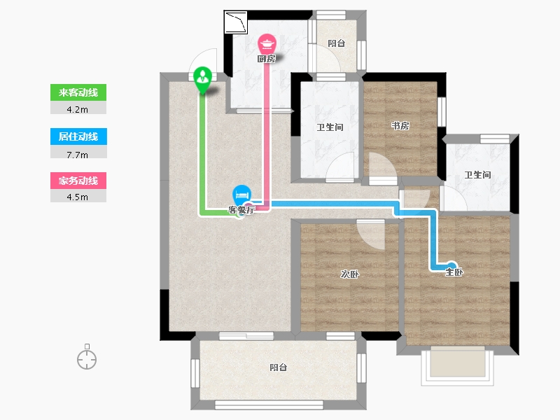 广西壮族自治区-南宁市-南宁九宸府-71.33-户型库-动静线