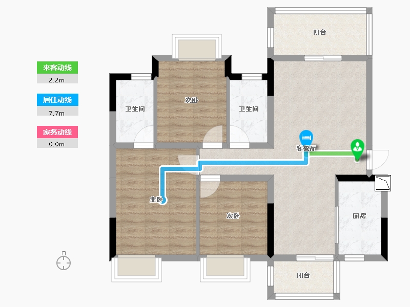 广西壮族自治区-南宁市-南宁九宸府-82.58-户型库-动静线