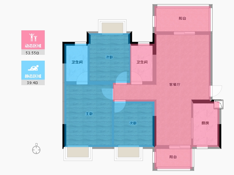 广西壮族自治区-南宁市-南宁九宸府-82.58-户型库-动静分区