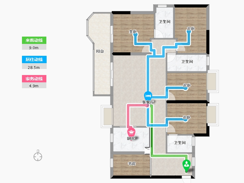 广西壮族自治区-南宁市-汉军冠江台-119.59-户型库-动静线