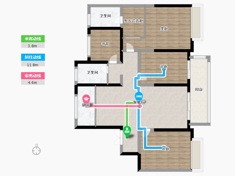 江苏省-盐城市-馥桂名居-117.10-户型库-动静线