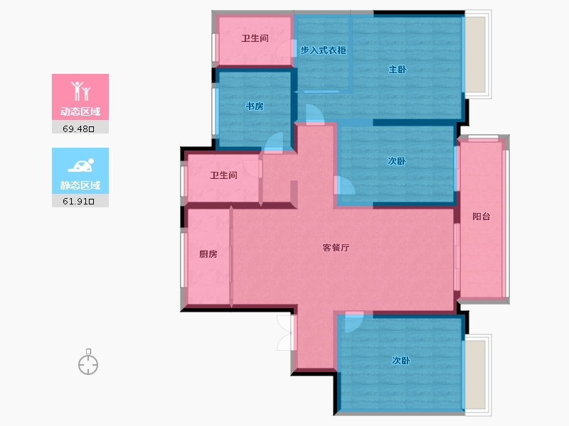 江苏省-盐城市-馥桂名居-117.10-户型库-动静分区