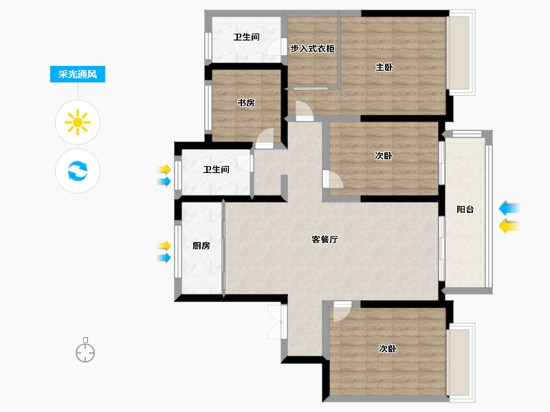 江苏省-盐城市-馥桂名居-117.10-户型库-采光通风