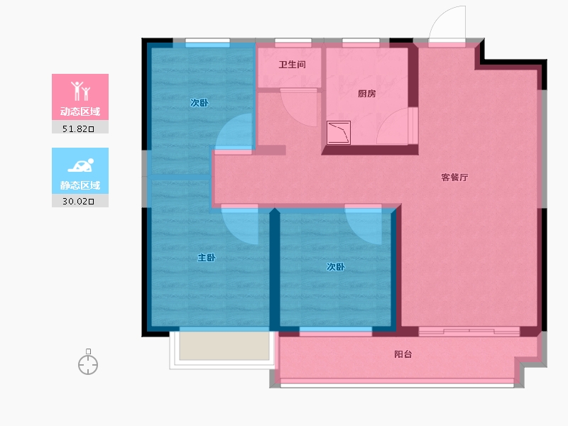 河南省-郑州市-九珑台-72.01-户型库-动静分区