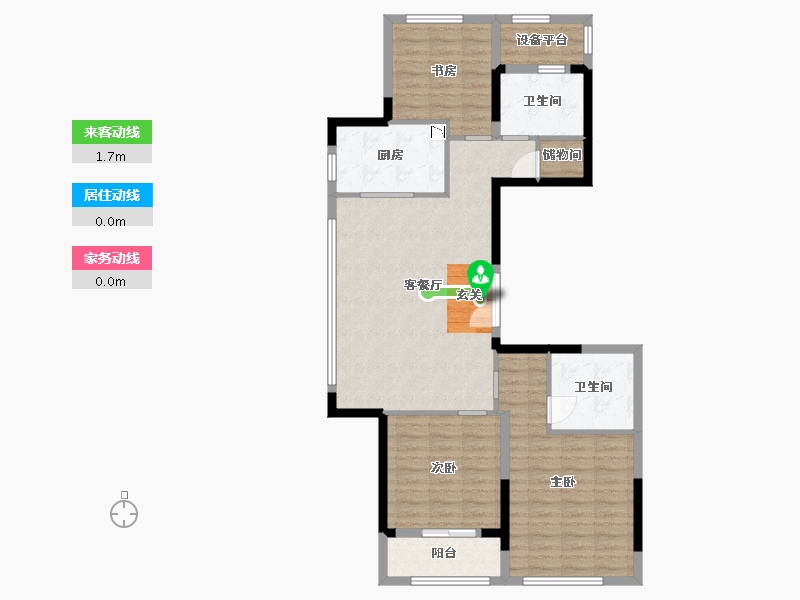 浙江省-杭州市-滨江金地御品-95.30-户型库-动静线