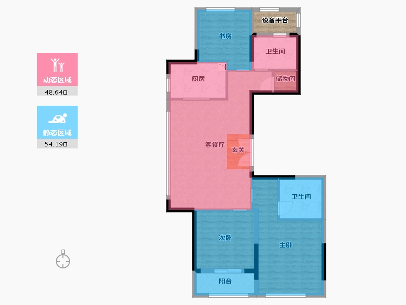 浙江省-杭州市-滨江金地御品-95.30-户型库-动静分区