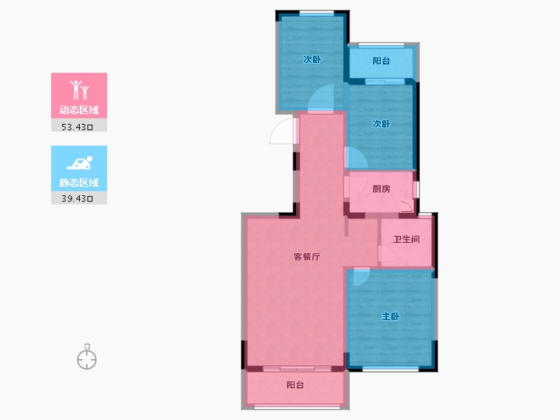 河南省-郑州市-正商湖西学府-82.40-户型库-动静分区